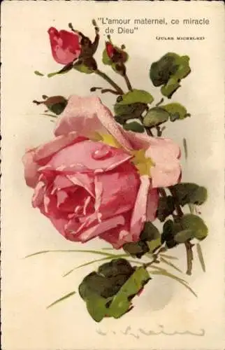 Künstler Litho Klein, Catharina, Glückwunsch, Rosenblüte