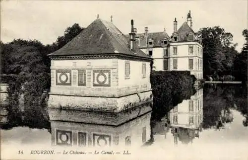 Ak Bourron Marlotte Seine et Marne, Schloss, Kanal