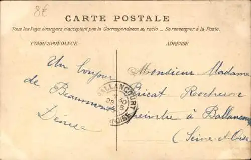 Ak Beaumont-Gatinais Seine et Marne, Château et les Fossés