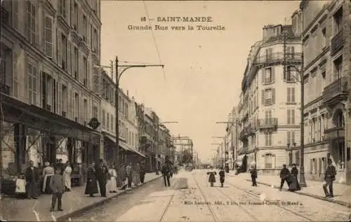 Ak Saint Mandé Val de Marne, Grande Rue vers la Tourelle