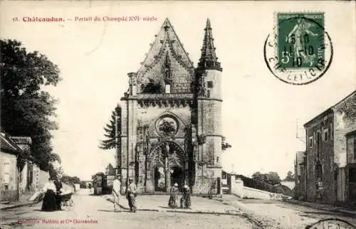 Ak Châteaudun Eure et Loir, Portail du Champ