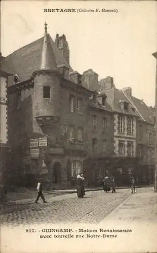 Ak Guingamp Cotes d'Amor, Maison Renaussance avec tourelle rue Notre-Dame