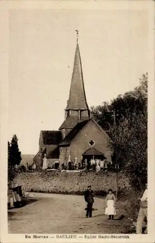 Ak Saulieu Côte-d’Or, Kirche Saint-Saturnin