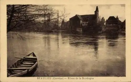 Ak Beaulieu Corrèze, Rives de la Dordogne