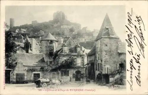 Ak Turenne Corrèze, Gesamtansicht, Schloss