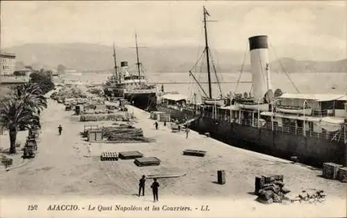 Ak Ajaccio Corse du Sud, Quai Napoleon, Les Courriers