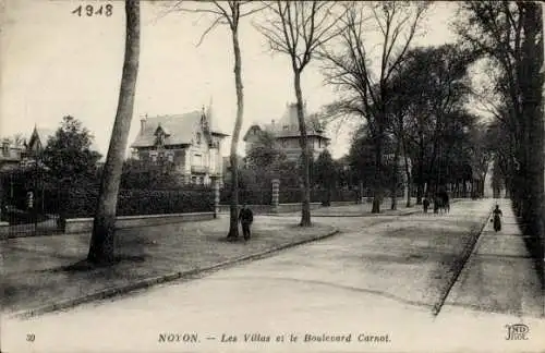 Ak Noyon-Oise, Les Villas, Boulevard Carnot