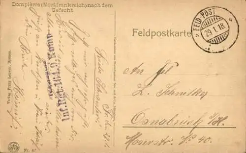 Ak Dompierre Oise, Nach dem Gefecht