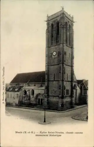 Ak Maule Yvelines, Kirche St Nicolas