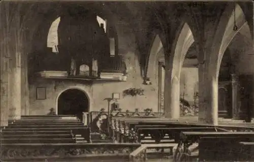 Ak Jeandelize Lothringen Meurthe et Moselle, Inneres der Kirche