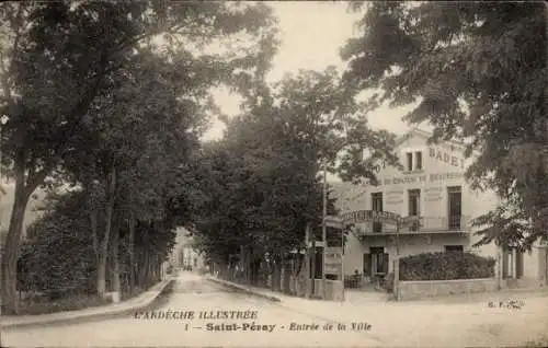 Ak Saint Péray Ardèche, Eingang zur Stadt