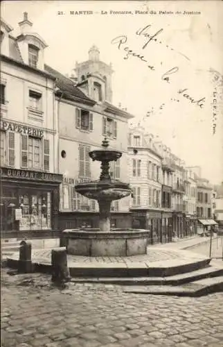 Ak Mantes-Yvelines, Fontaine, Place du Palais de Justice