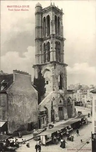 Ak Mantes la Jolie Yvelines, Tour Saint Maclou