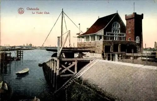 Ak Ostende Westflandern, Hafenpartie, Yachtclub