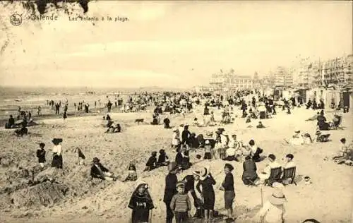 Ak Ostende Ostende Westflandern, Kinder am Strand