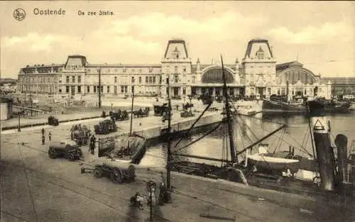 Ak Oostende Ostende Westflandern, La Gare Maritime