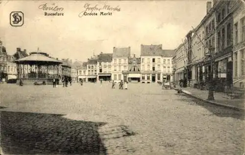 Ak Roeselare Roeselaere Rousselare Roulers Westflandern, Groote Markt