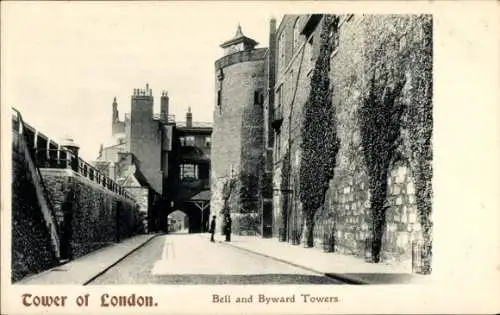 Ak London City England, Bell Tower und Byward Tower