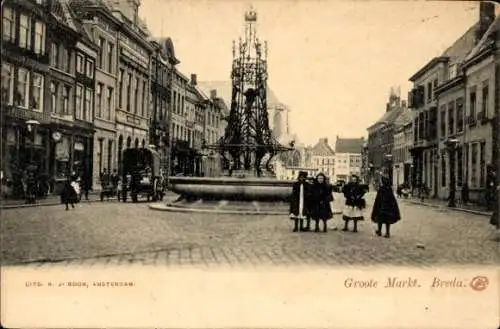 Ak Breda Nordbrabant Niederlande, Groote Markt