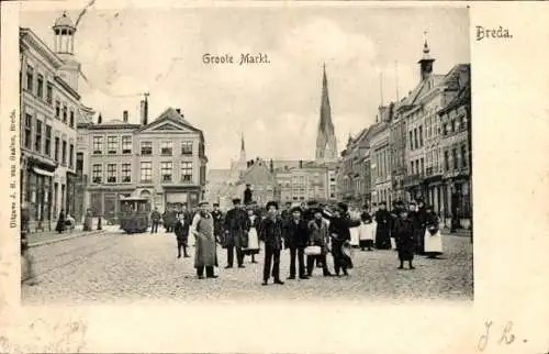 Ak Breda Nordbrabant Niederlande, Groote Markt