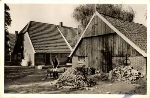 Ak Enter Overijssel, Stationsweg, Herstellung von Holzschuhen