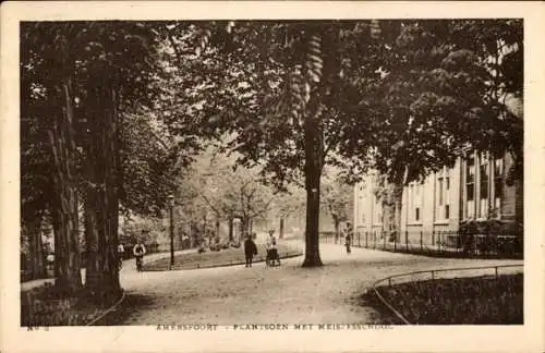 Ak Amersfoort Utrecht Niederlande, Park mit Mädchenschule