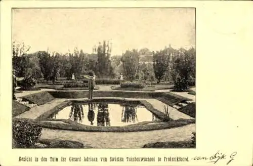 Ak Frederiksoord Drenthe, Garten der Gartenbauschule Gerard Adriaan van Swieten