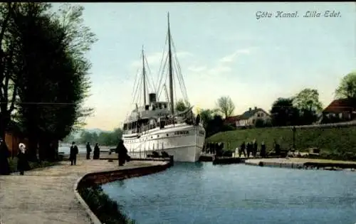 Ak Hjärtum Lilla Edet Schweden, Göta Kanal, Schiff