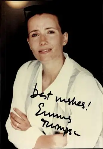 Foto Schauspielerin Emma Thompson, Porträt, Autogramm