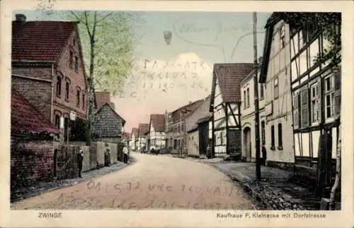 Ak Zwinge Sonnenstein im Eichsfeld, Kaufhaus F. Kleinecke mit Dorfstraße