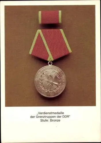 Ak Verdienstmedaille der Grenztruppen der DDR, Stufe: Bronze