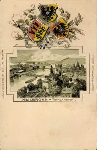 Präge Wappen Litho Heilbronn am Neckar, Gesamtansicht