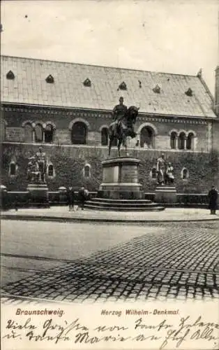 Ak Braunschweig in Niedersachsen, Blick auf das Herzog Wilhelm Denkmal