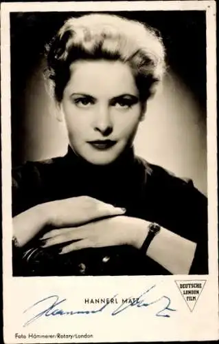 Ak Schauspielerin Hannerl Matz, Portrait, Autogramm