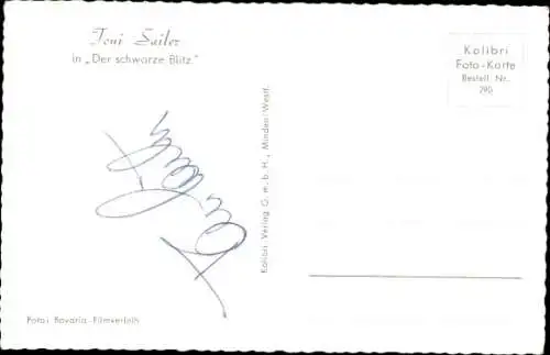 Ak Schauspieler Toni Sailer, Portrait, Film Der schwarze Blitz, Autogramm