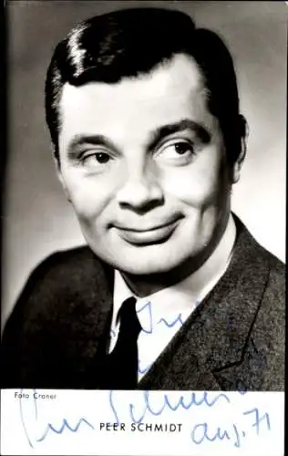 Ak Schauspieler Peer Schmidt, Portrait, Autogramm