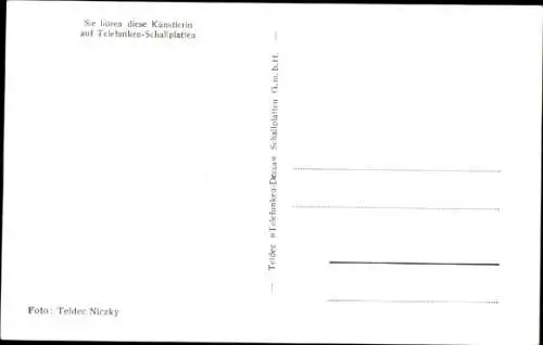 Ak Schauspielerin, Sängerin Gitta Lind, Portrait, Autogramm
