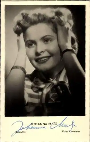 Ak Schauspielerin Hannerl Matz, Portrait, Autogramm