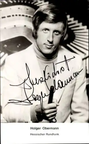 Ak Schauspieler Holger Obermann, Portrait, Hessischer  Rundfunk, Autogramm