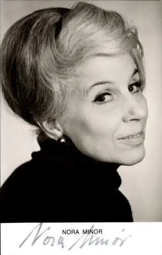 Ak Schauspielerin Nora Minor, Portrait, Autogramm