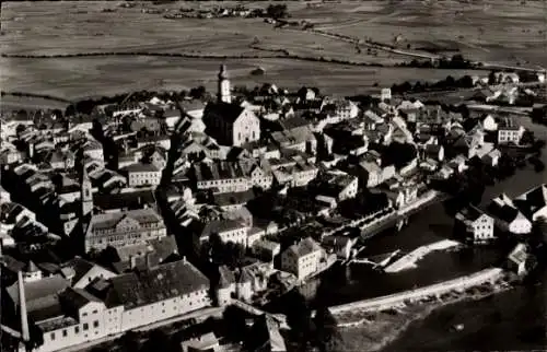 Ak Cham in der Oberpfalz, Fliegeraufnahme