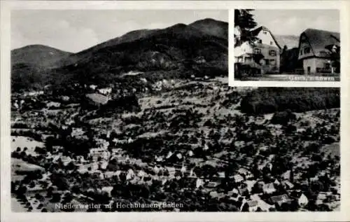 Ak Niederweiler im Hunsrück, Fliegeraufnahme, Gasthaus z. Löwen, Hochblauen