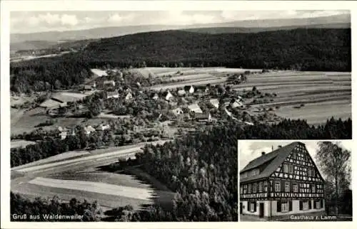 Ak Waldenweiler Althütte Rems Murr Kreis, Blick auf den Ort, Gasthaus zum Lamm, Karl Heinrich