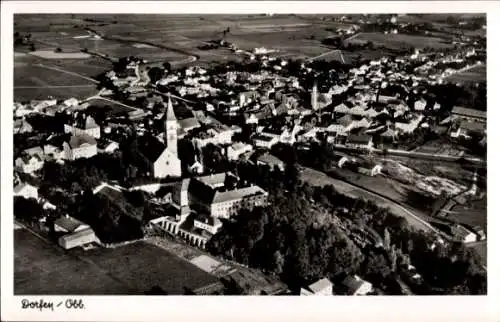 Ak Dorfen in Oberbayern, Fliegeraufnahme