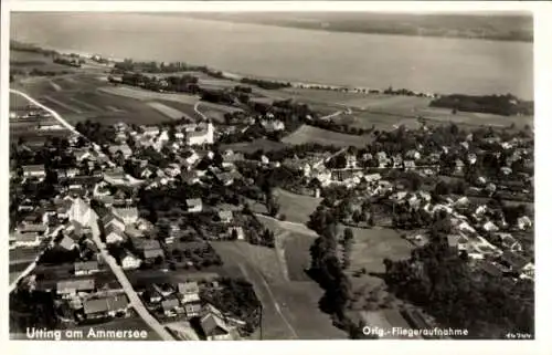 Ak Utting am Ammersee Oberbayern, Fliegeraufnahme