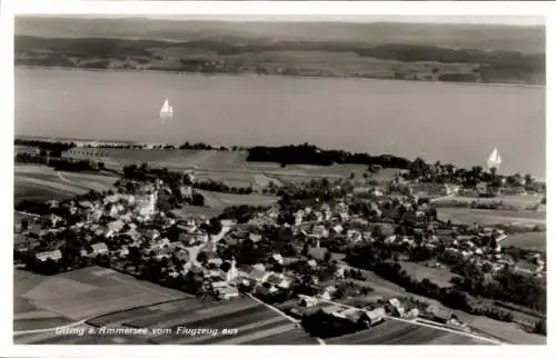 Ak Utting am Ammersee Oberbayern, Fliegeraufnahme