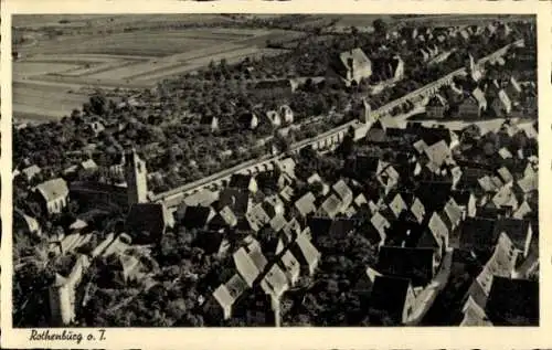 Ak Rothenburg ob der Tauber Mittelfranken, Fliegeraufnahme