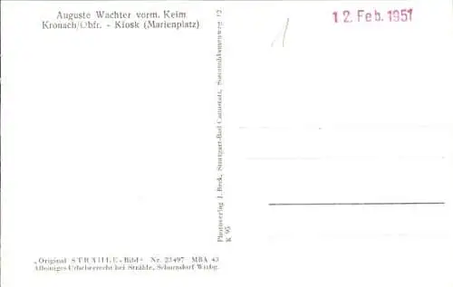 Ak Kronach in Oberfranken, Fliegeraufnahme
