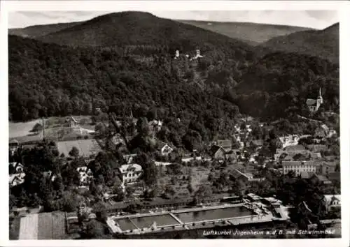 Ak Jugendheim an der Bergstraße, Fliegeraufnahme, Schwimmbad