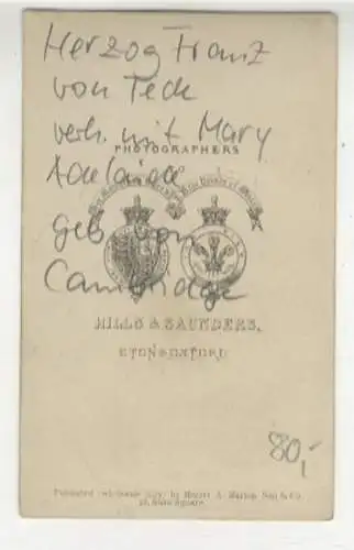 CdV Portrait Herzog Franz Alexander von Teck